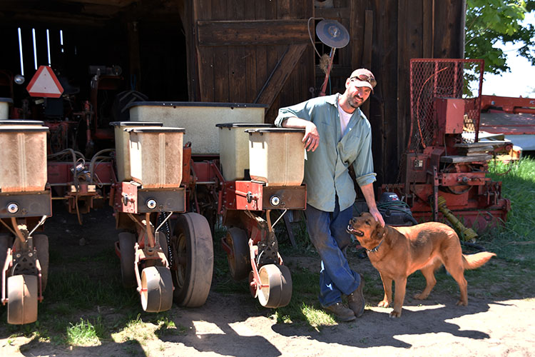 Tim’s trusty four-legged sidekick will be the first to greet you at the farm.