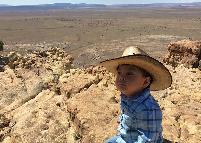 A child wearing a cowboy hat