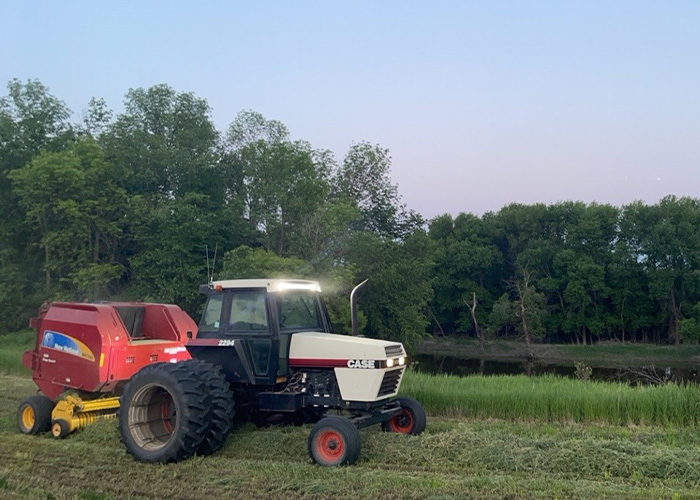 Tractor in field