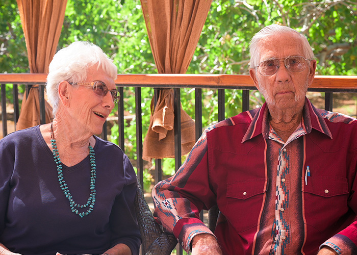 Two people sitting