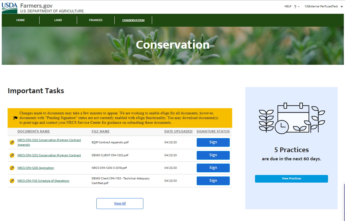 screenshot of the conservation portal