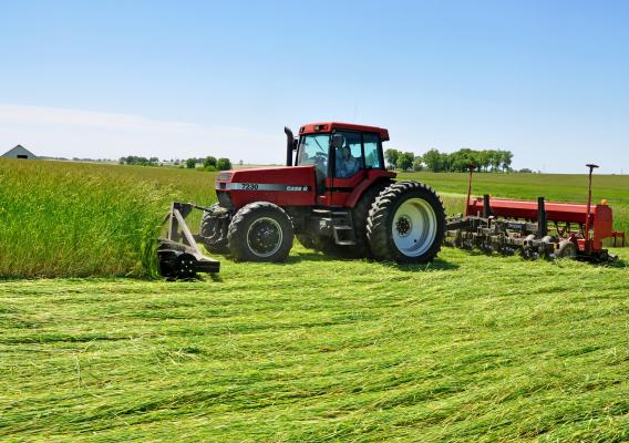 Levi Lyle’s on his tractor