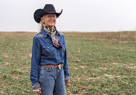 Person standing in field